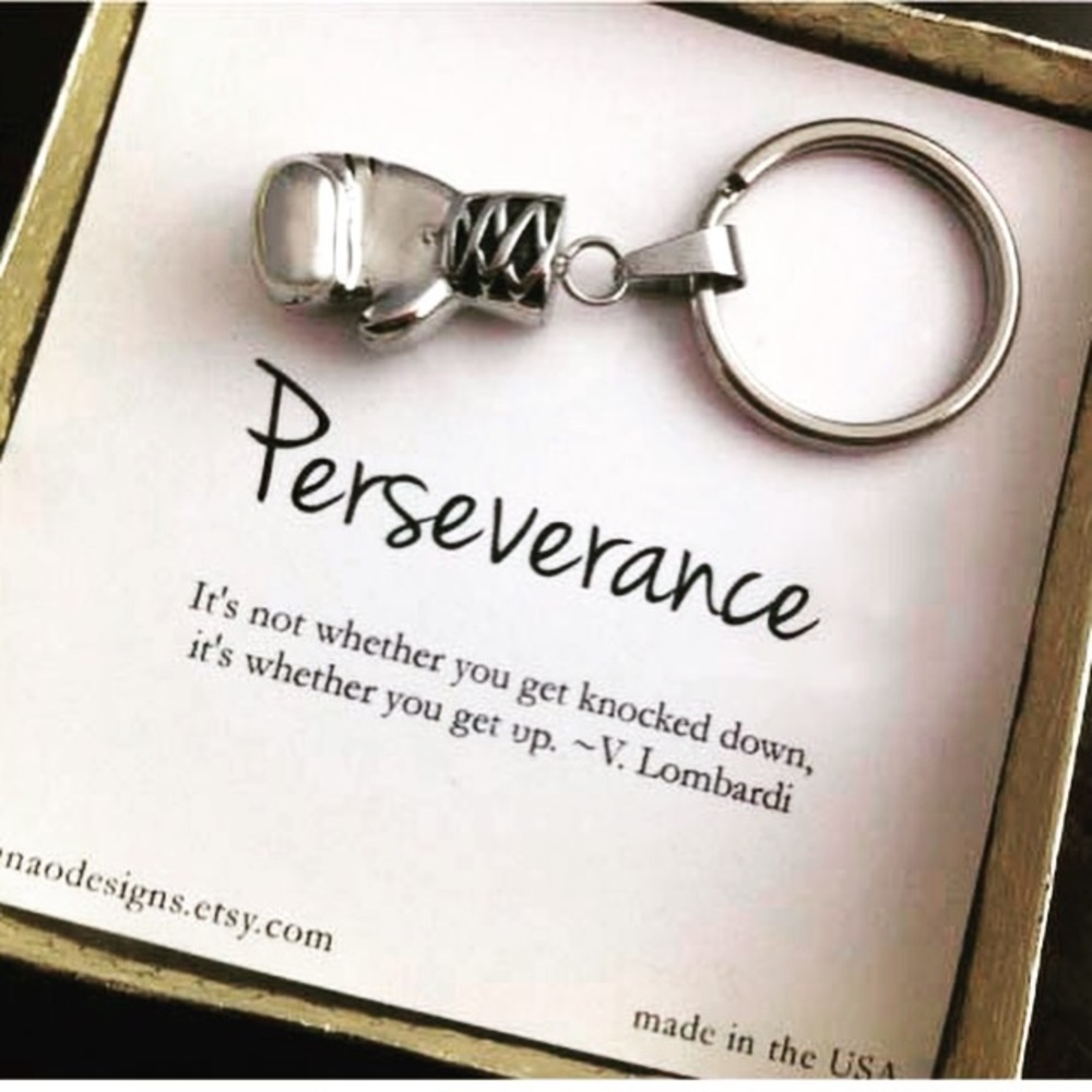 Fathers Day Gift Boxing Glove Keychain Support Gift  Perseverance